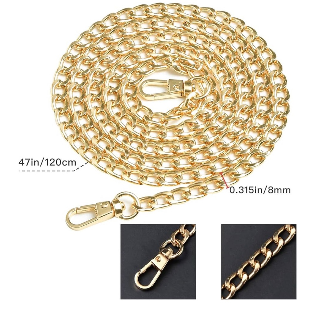 Gold bag chain  47.2in  New - Picture 7 of 15